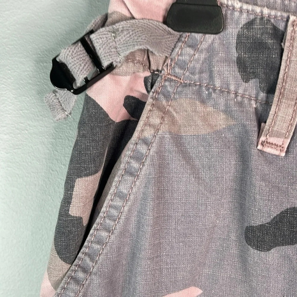 TOPSHOP Pink Grey Camo Cargo Utility Pants Jogger Canvas Adjustable Baddie 6 - Picture 5 of 13